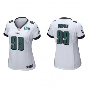 Jerome Brown Women's Philadelphia Eagles Super Bowl LVII White Game Jersey