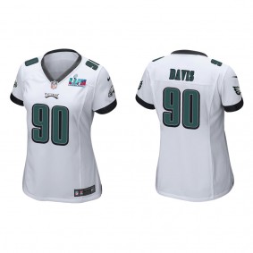 Jordan Davis Women's Philadelphia Eagles Super Bowl LVII White Game Jersey