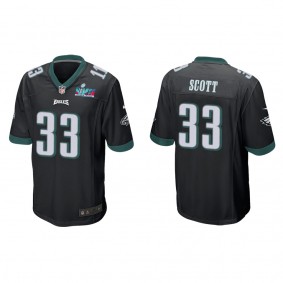 Josiah Scott Men's Philadelphia Eagles Super Bowl LVII Black Game Jersey