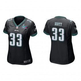 Josiah Scott Women's Philadelphia Eagles Super Bowl LVII Black Game Jersey