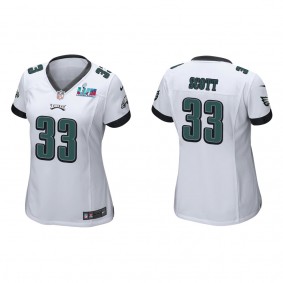 Josiah Scott Women's Philadelphia Eagles Super Bowl LVII White Game Jersey