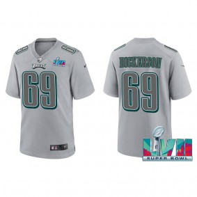 Landon Dickerson Men's Philadelphia Eagles Nike Gray Super Bowl LVII Patch Atmosphere Fashion Game Jersey