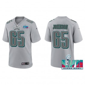 Lane Johnson Men's Philadelphia Eagles Nike Gray Super Bowl LVII Patch Atmosphere Fashion Game Jersey