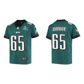 Lane Johnson Youth Philadelphia Eagles Super Bowl LVII Midnight Green Game Jersey