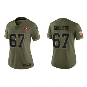 Luke Goedeke Women's Tampa Bay Buccaneers Olive 2022 Salute To Service Limited Jersey