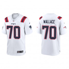 Men's Caedan Wallace New England Patriots White Game Jersey