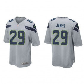 Men's D.J. James Seattle Seahawks Gray Game Jersey