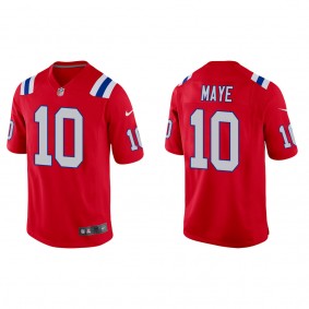 Men's Drake Maye New England Patriots Red Alternate Game Jersey