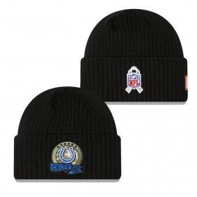 Men's Indianapolis Colts Black 2022 Salute To Service Knit Hat