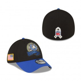 Men's Indianapolis Colts Black Blue 2022 Salute To Service 39THIRTY Flex Hat