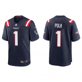 Men's Ja'Lynn Polk New England Patriots Navy Game Jersey