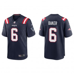 Men's Javon Baker New England Patriots Navy Game Jersey