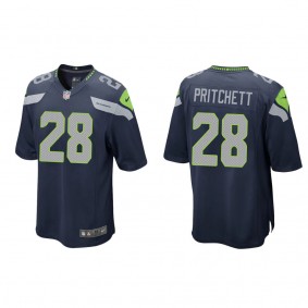 Men's Nehemiah Pritchett Seattle Seahawks College Navy Game Jersey