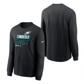 Men's Philadelphia Eagles Nike Black 2022 NFC East Division Champions Locker Room Trophy Collection Long Sleeve T-Shirt