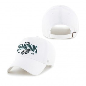 Men's Philadelphia Eagles '47 White 2022 NFC Champions Clean Up Adjustable Hat