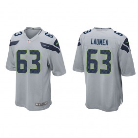 Men's Sataoa Laumea Seattle Seahawks Gray Game Jersey