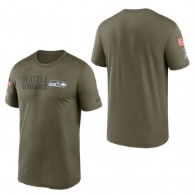 Men's Seattle Seahawks Olive 2022 Salute to Service Legend Team T-Shirt