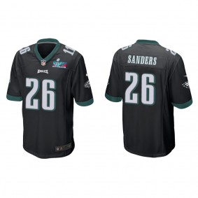 Miles Sanders Men's Philadelphia Eagles Super Bowl LVII Black Game Jersey