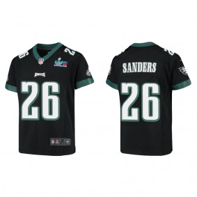 Miles Sanders Youth Philadelphia Eagles Super Bowl LVII Black Game Jersey