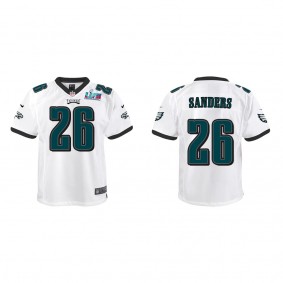 Miles Sanders Youth Philadelphia Eagles Super Bowl LVII White Game Jersey