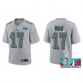 Nakobe Dean Youth Philadelphia Eagles Nike Gray Super Bowl LVII Patch Atmosphere Fashion Game Jersey