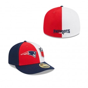 Men's New England Patriots Red Navy 2023 Sideline Low Profile 59FIFTY Fitted Hat