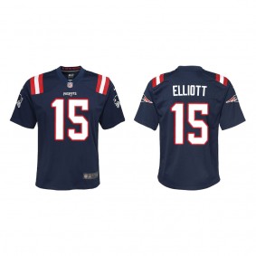 Youth New England Patriots Ezekiel Elliott Navy Game Jersey