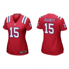 Women's New England Patriots Ezekiel Elliott Red Game Jersey