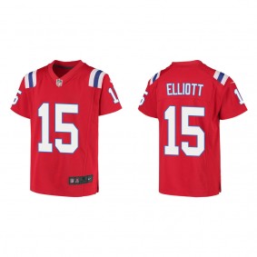 Youth New England Patriots Ezekiel Elliott Red Game Jersey