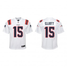 Youth New England Patriots Ezekiel Elliott White Game Jersey