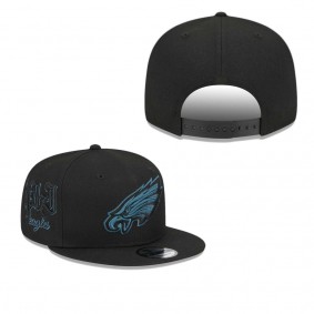 Men's Philadelphia Eagles Black Goth Side Script 9FIFTY Snapback Hat