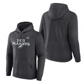 Men's Philadelphia Eagles Heather Charcoal 2023 NFL Playoffs Fleece Pullover Hoodie