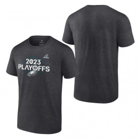 Men's Philadelphia Eagles Heather Charcoal 2023 NFL Playoffs T-Shirt