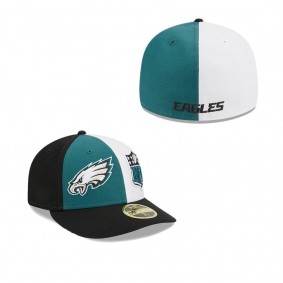 Men's Philadelphia Eagles Midnight Green Black 2023 Sideline Low Profile 59FIFTY Fitted Hat