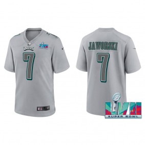 Ron Jaworski Men's Philadelphia Eagles Nike Gray Super Bowl LVII Patch Atmosphere Fashion Game Jersey