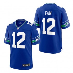 Men's Seattle Seahawks 12th Fan Royal Throwback Player Game Jersey