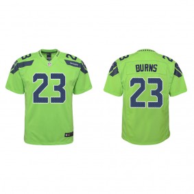 Youth Seattle Seahawks Artie Burns Green Alternate Game Jersey