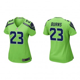 Women's Seattle Seahawks Artie Burns Neon Green Game Jersey