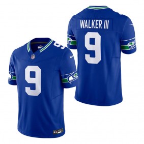 Men's Seattle Seahawks Kenneth Walker III Royal Throwback Vapor F.U.S.E. Limited Jersey