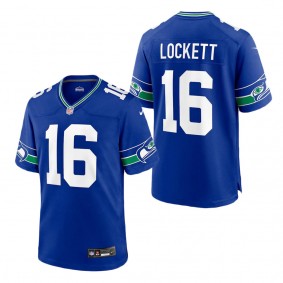 Men's Seattle Seahawks Tyler Lockett Royal Throwback Player Game Jersey