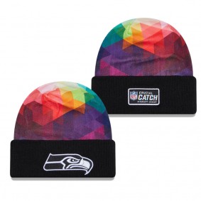 Men's Seattle Seahawks Black 2023 NFL Crucial Catch Cuffed Knit Hat