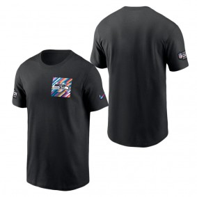 Men's Seattle Seahawks Black 2023 NFL Crucial Catch Sideline Tri-Blend T-Shirt