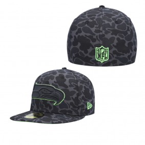 Men's Seattle Seahawks Black Amoeba Camo 59FIFTY Fitted Hat