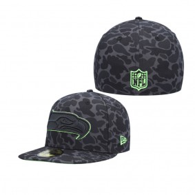 Men's Seattle Seahawks Black Amoeba Camo 59FIFTY Fitted Hat