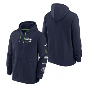 Men's Seattle Seahawks College Navy Surrey Full-Zip Hoodie