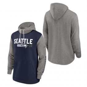 Men's Seattle Seahawks Nike College Navy Fashion Color Block Pullover Hoodie