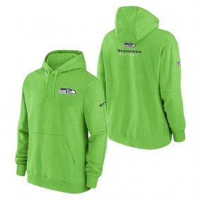 Men's Seattle Seahawks Nike Neon Green Sideline Club Fleece Pullover Hoodie