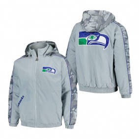 Men's Seattle Seahawks Starter Gray Thursday Night Gridiron Throwback Full-Zip Jacket