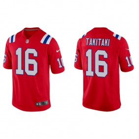 Men's New England Patriots Sione Takitaki Red Alternate Game Jersey