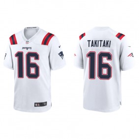 Men's New England Patriots Sione Takitaki White Game Jersey